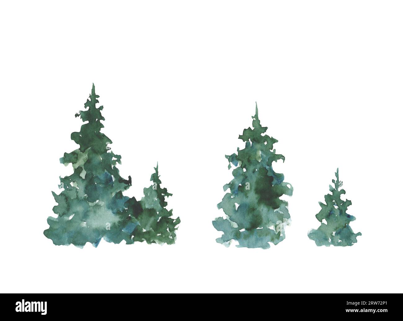 Ensemble de sapin de Noël aquarelle. Arbres de Noël peints à la main sur un fond blanc. Illustration festive pour la conception, l'impression, le tissu ou le fond. Arbres Banque D'Images Ensemble de sapin de Noël aquarelle. Arbres de Noël peints à la main sur un fond blanc. Illustration festive pour la conception, l'impression, le tissu ou le fond. Arbres Banque D'Images