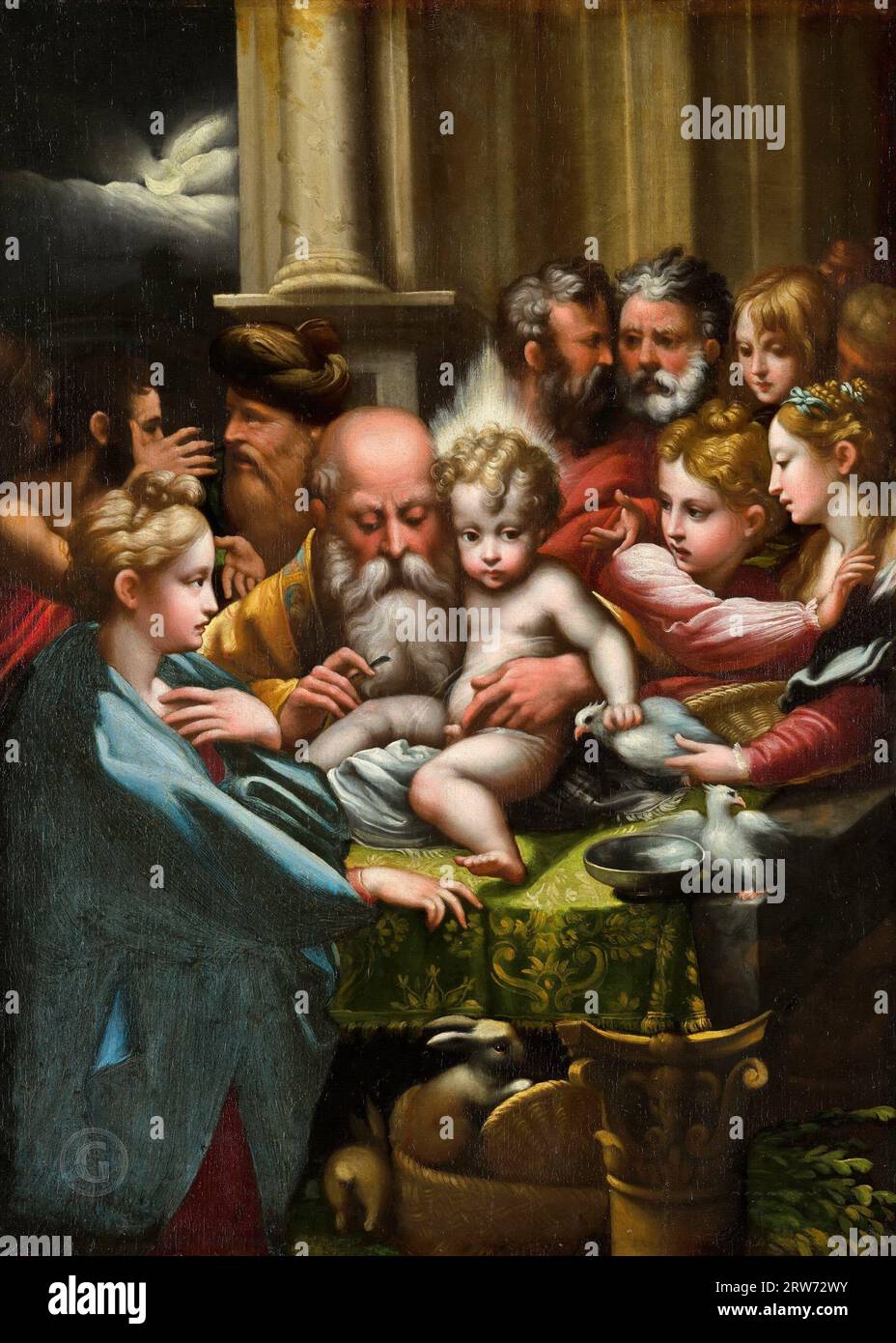 Parmigianino (après) - la circoncision 45×33 cm. Banque D'Images