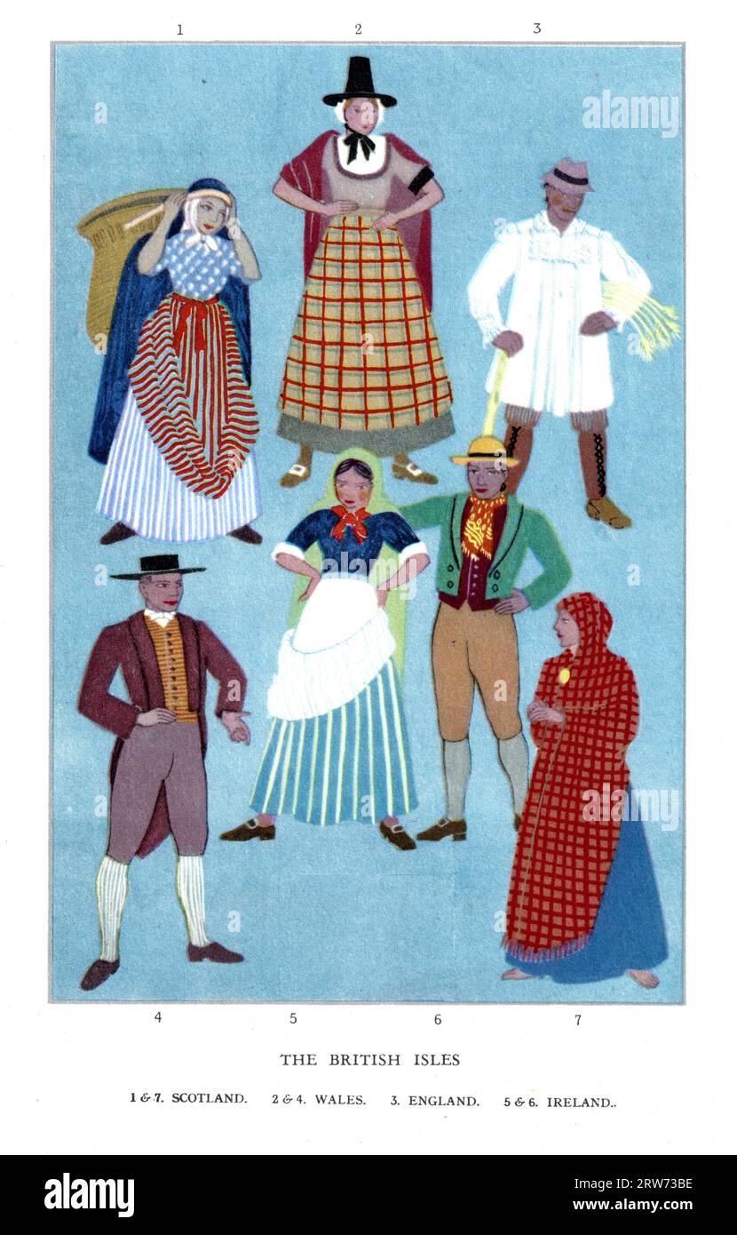 Costume paysan en Europe - Kathleen Mann (1938) - Îles Britanniques Banque D'Images