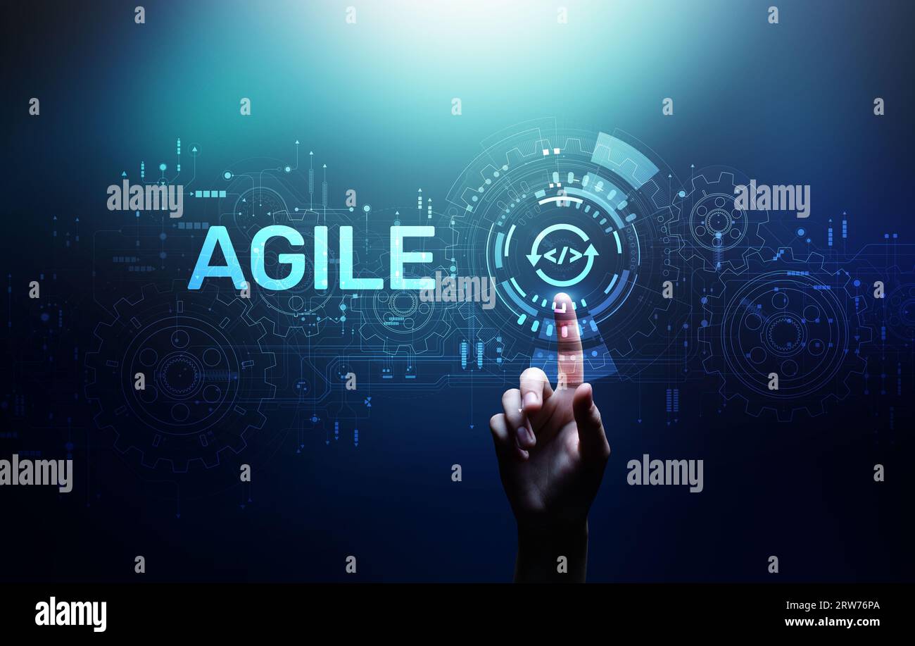 Technique de développement logiciel flexible et agile.Concept de technologie. Banque D'Images