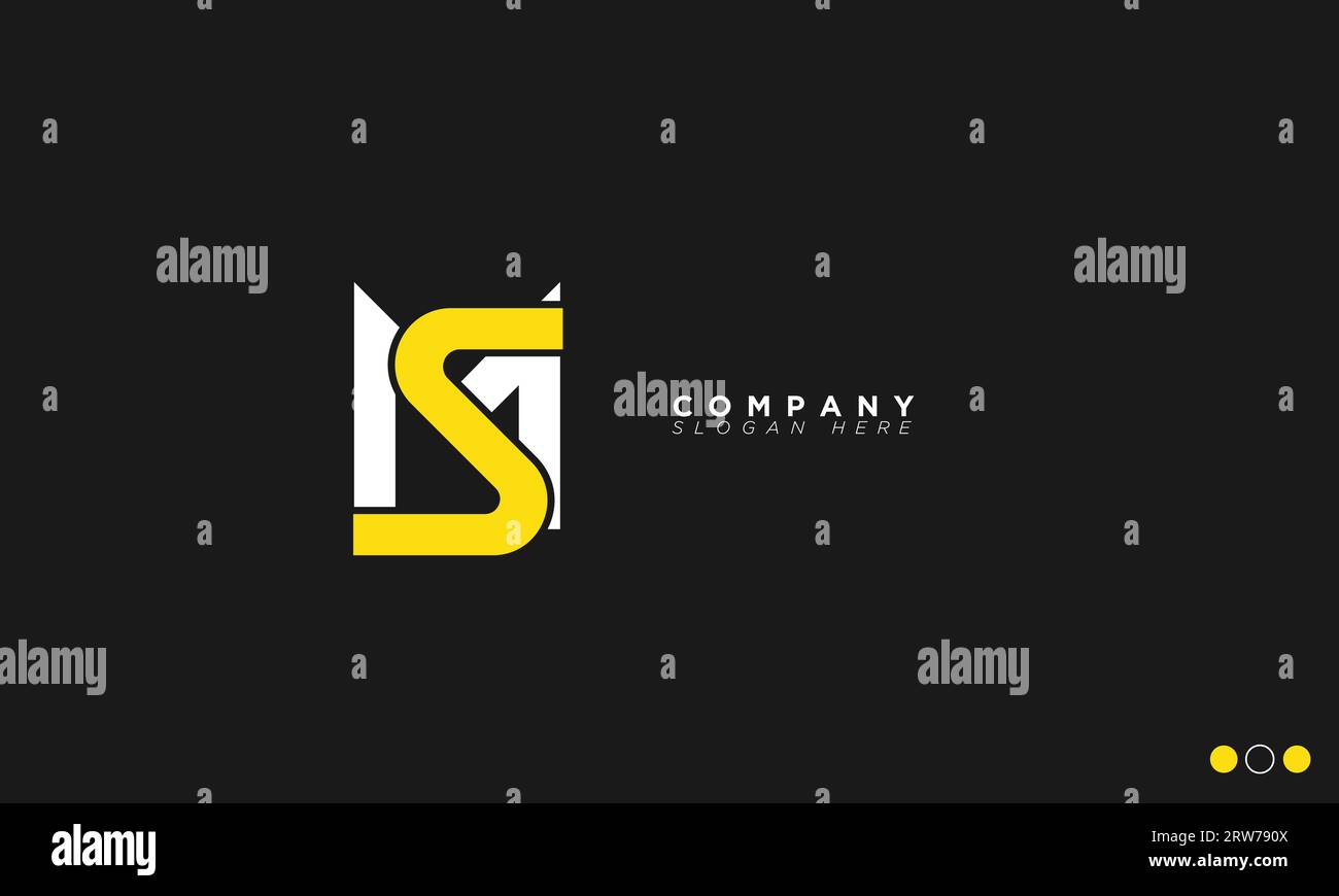 Lettres Alphabet SM initiales logo du monogramme Illustration de Vecteur