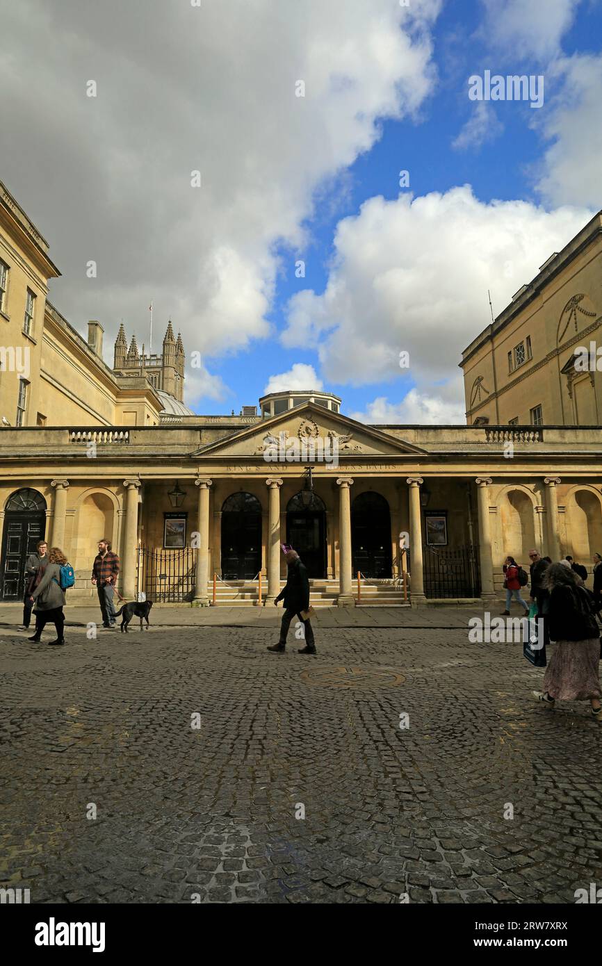 Bains Kings and Queens, entrée aux salles de pompage, Stall Street, ville de Bath, Angleterre. Septembre 2023 Banque D'Images