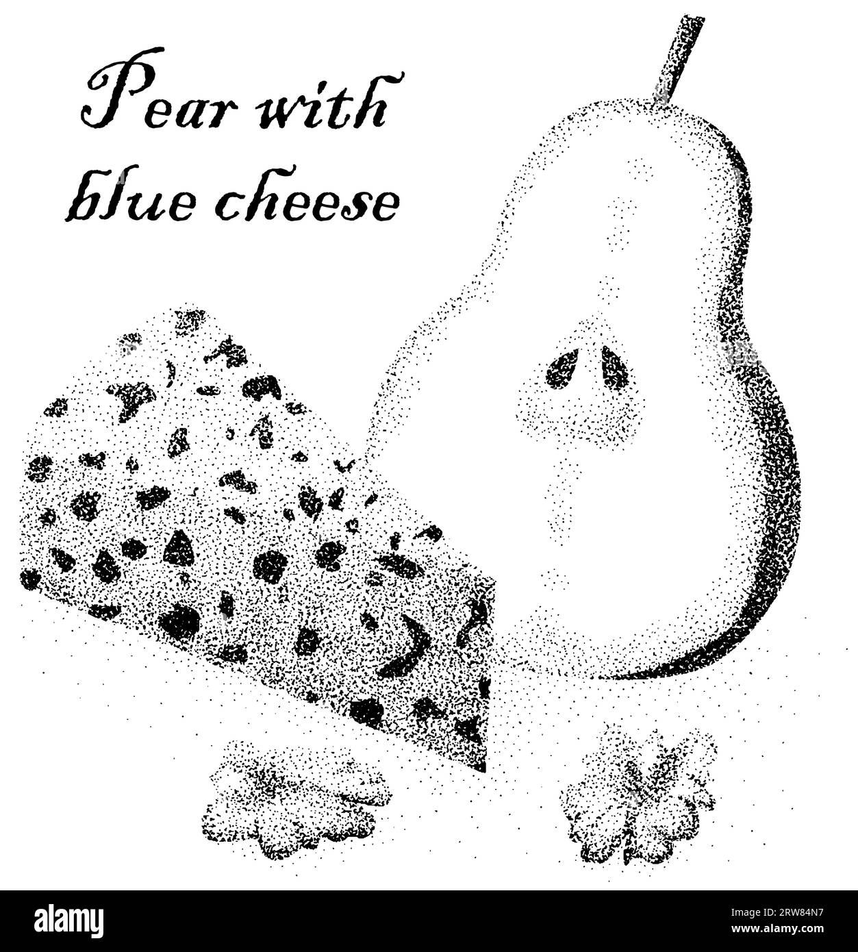Poire au fromage bleu Illustration de Vecteur