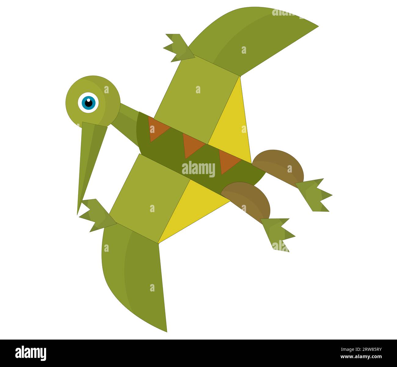 Dessin animé dinosaure ptérodactyl ou autre illustration isolée d'oiseau de dino pour les enfants Banque D'Images