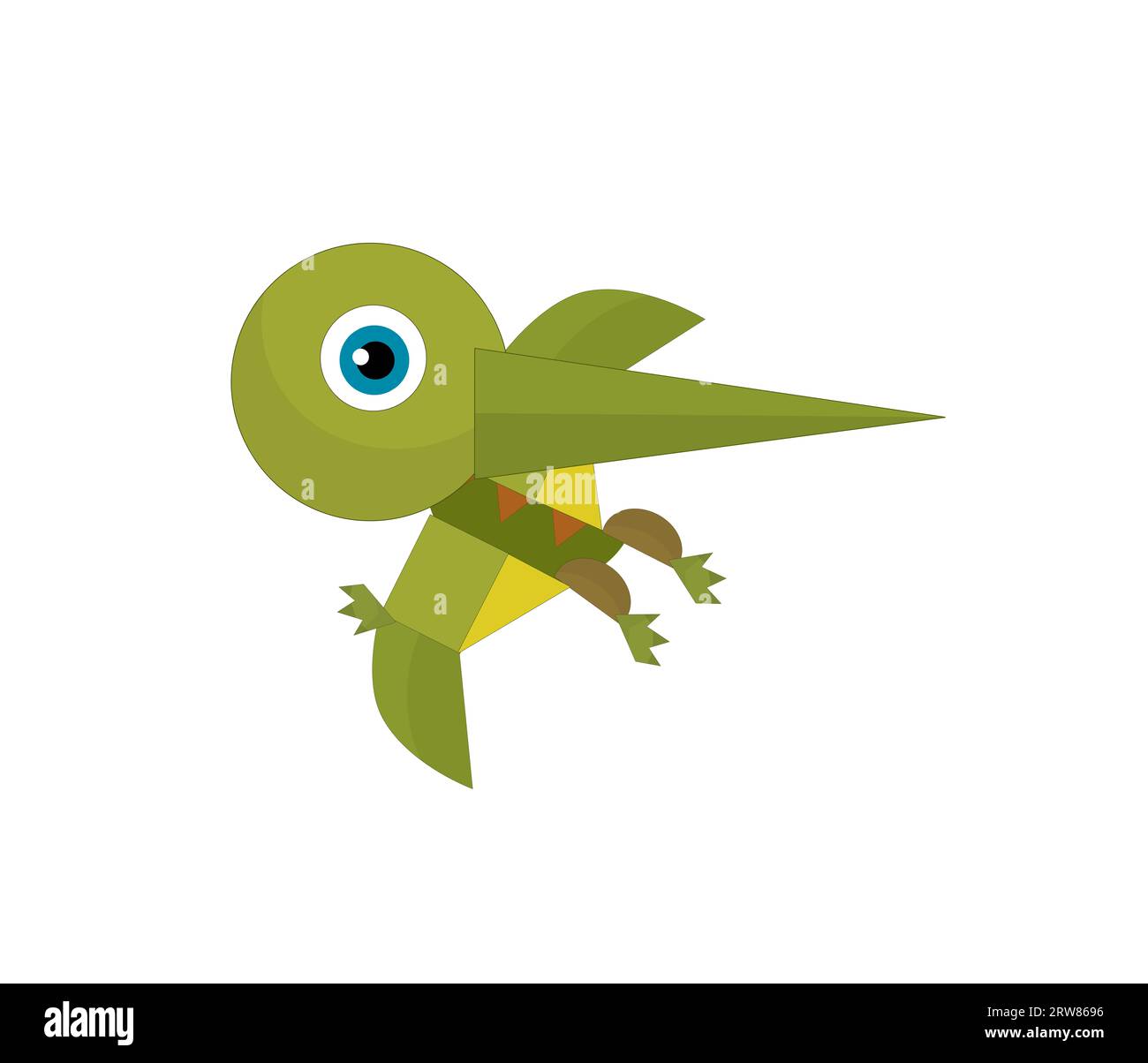 Dessin animé dinosaure ptérodactyl ou autre illustration isolée d'oiseau de dino pour les enfants Banque D'Images