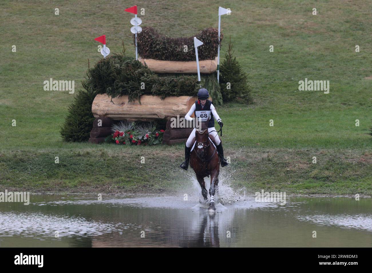 Caroline Harris monte Call Me Cooley dans le CCI-L 4* lors des épreuves hippiques internationales du Blenheim Palace au Blenheim Palace, Woodstock, Oxfordshire, le samedi 16 septembre 2023. (Photo : Jon Bromley | MI News) crédit : MI News & Sport / Alamy Live News Banque D'Images