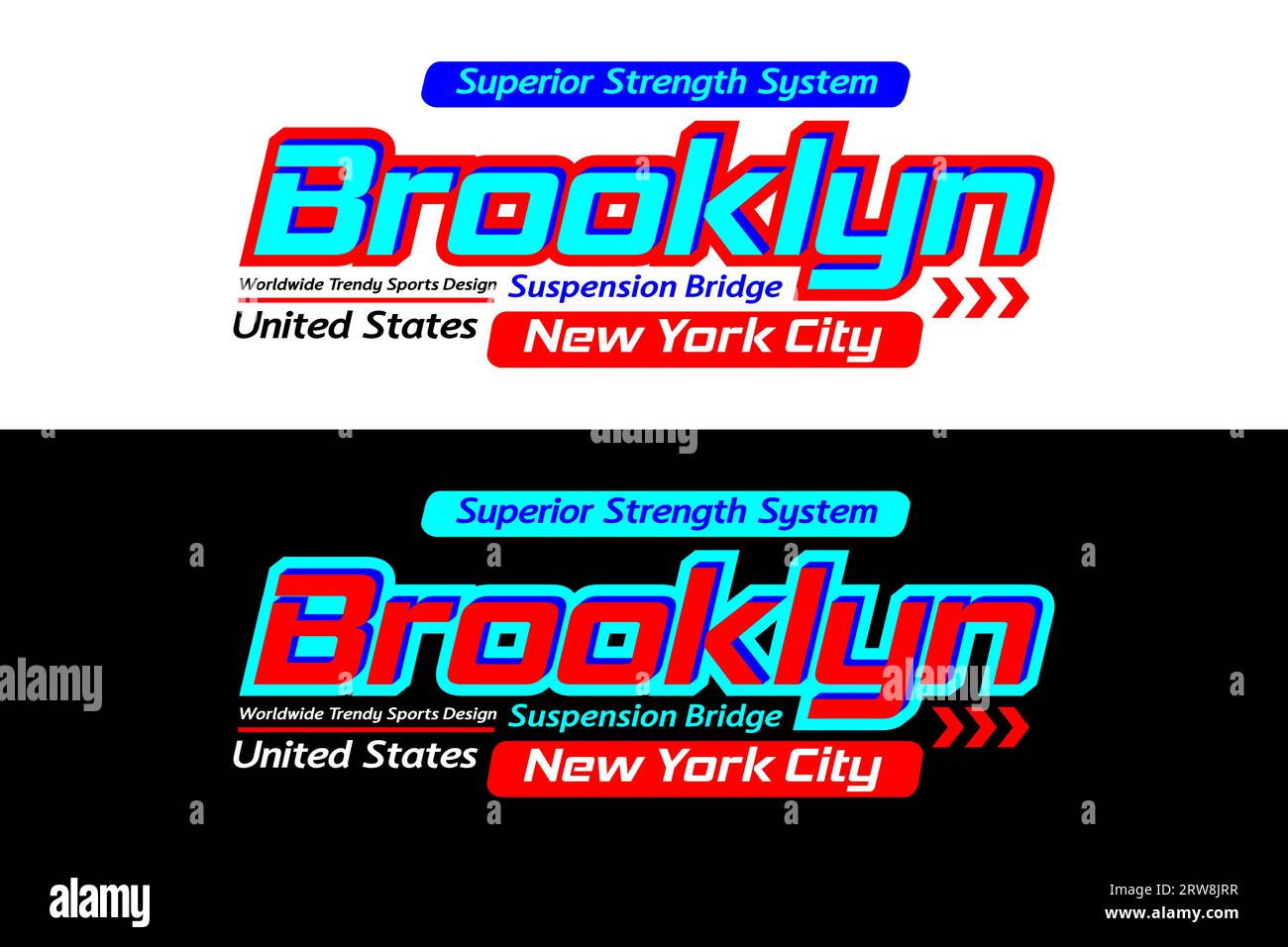 Brooklyn Urban sports design, typographie graphique pour t-shirt, affiches, étiquettes, etc Illustration de Vecteur