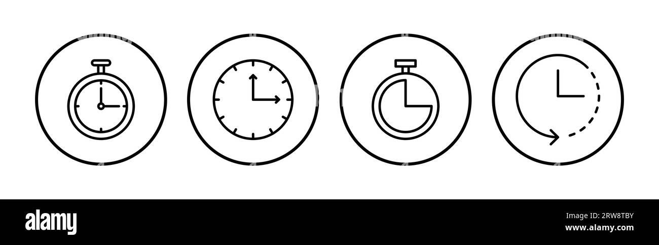 Icône horloge. Vecteur de l'icône de temps. Icône d'horloge dans un style plat tendance isolé Illustration de Vecteur