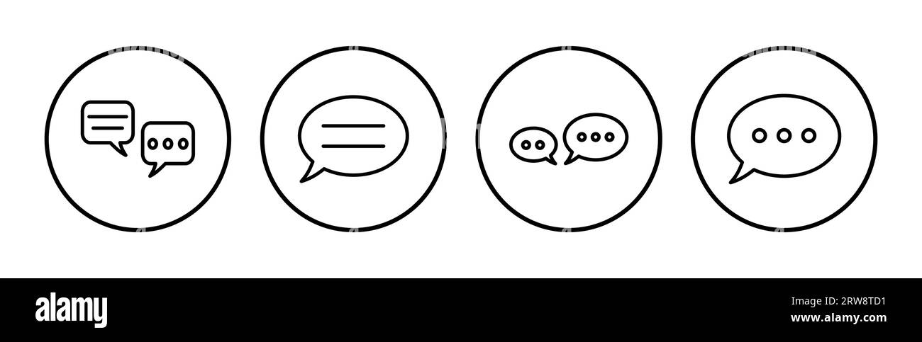 Vecteur d'icône de discussion. Icône chat dans un style plat tendance isolé. Symbole de bulle vocale Illustration de Vecteur