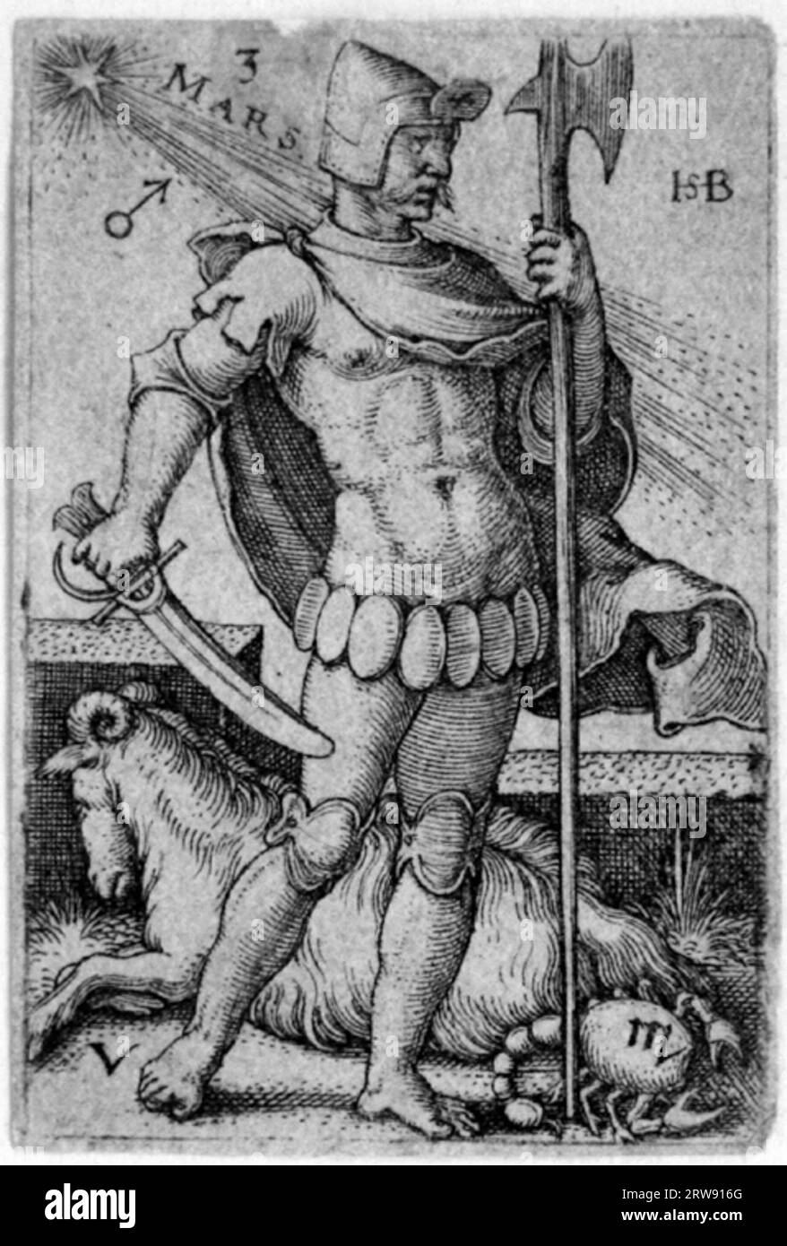 (Hans) Sebald (1500-1550) : Mars, des sept planètes avec les signes du zodiaque, 1539 Banque D'Images