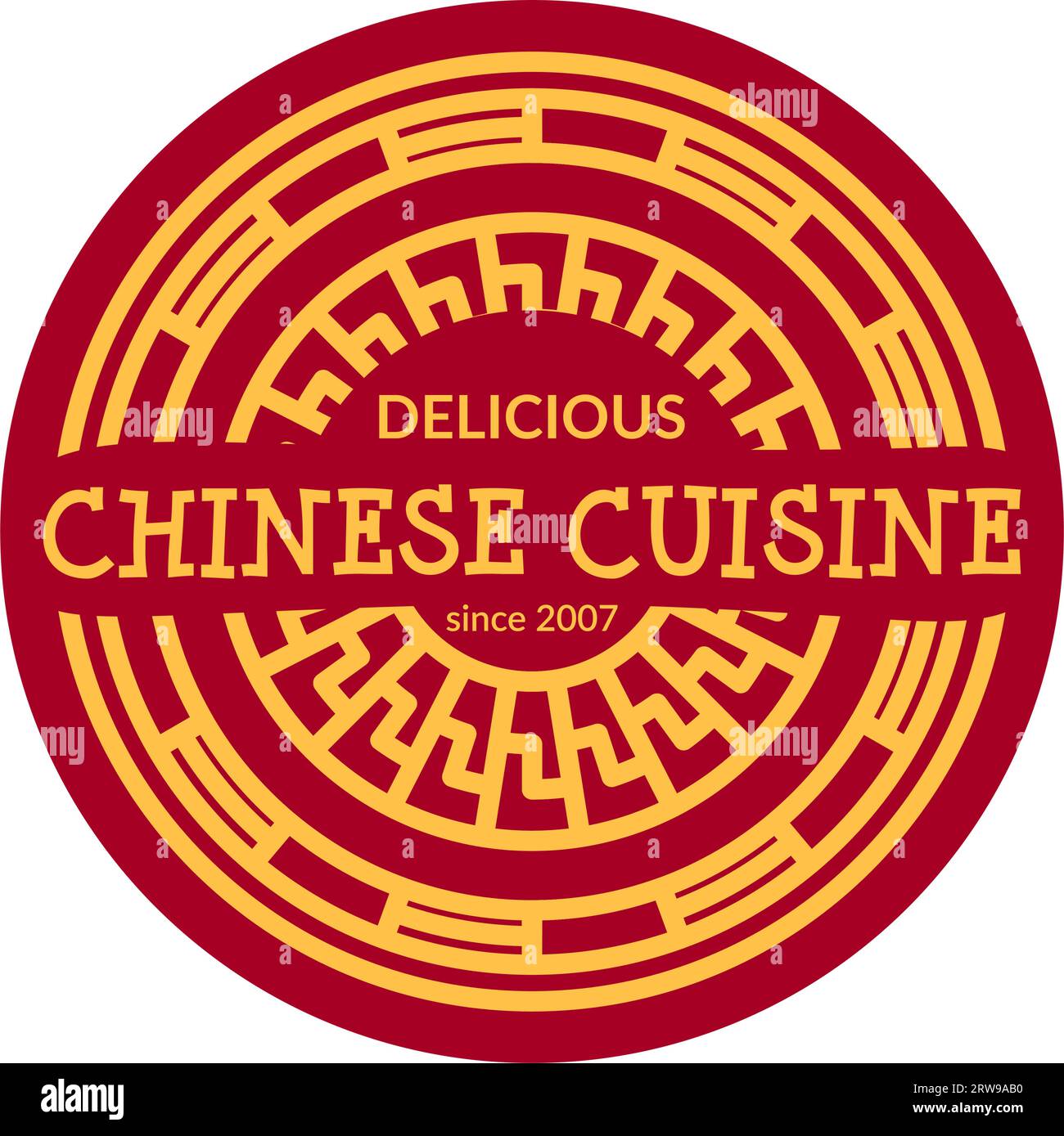 Cuisine chinoise et nourriture, emblème ou logotypes Illustration de Vecteur