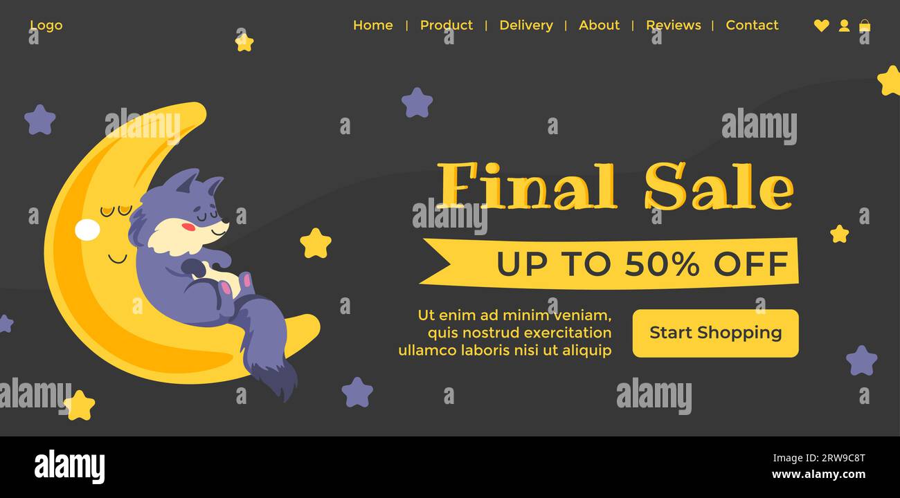 Vente finale, jusqu'à cinquante pour cent de réduction site Web Illustration de Vecteur