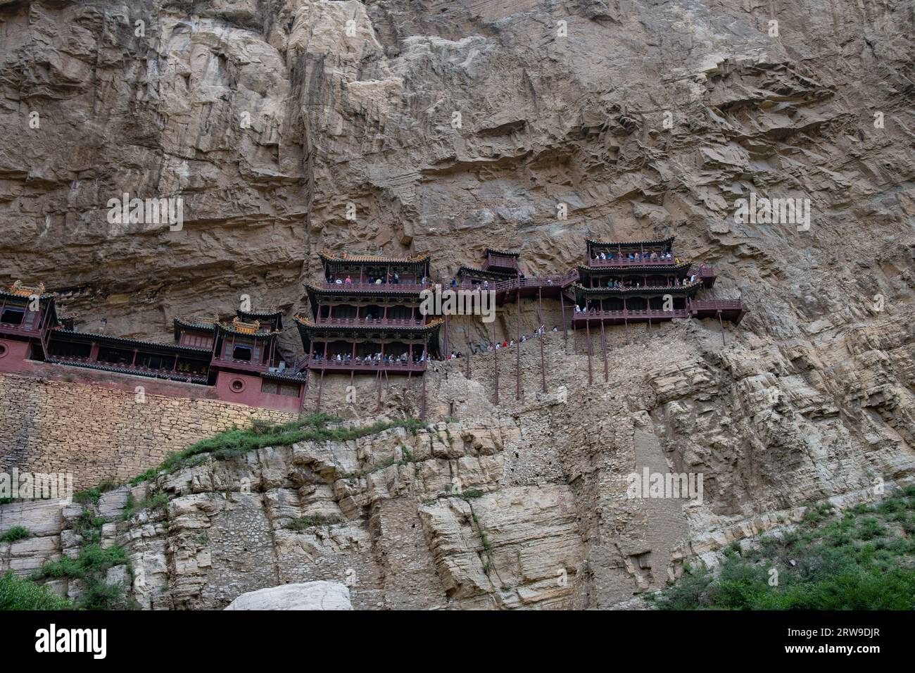 Datong Shanxi Chine-août 2 2023 : le célèbre temple de Xuankong ou temple suspendu ou temple suspendu à Datong Shanxi. Banque D'Images