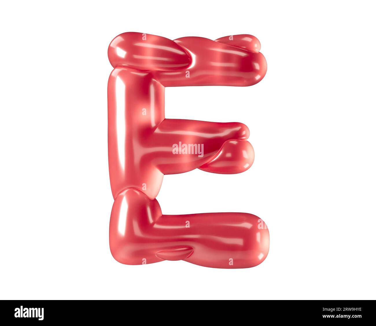 Lettres faites de ballons bizarres. illustration 3d de l'alphabet rouge isolé sur fond blanc Banque D'Images