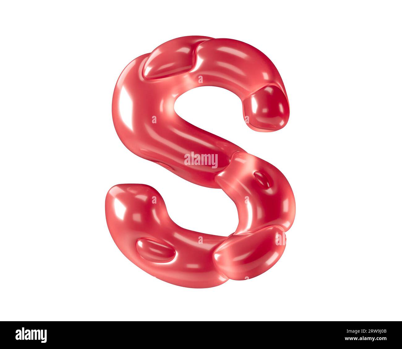 Lettres faites de ballons bizarres. illustration 3d de l'alphabet rouge isolé sur fond blanc Banque D'Images
