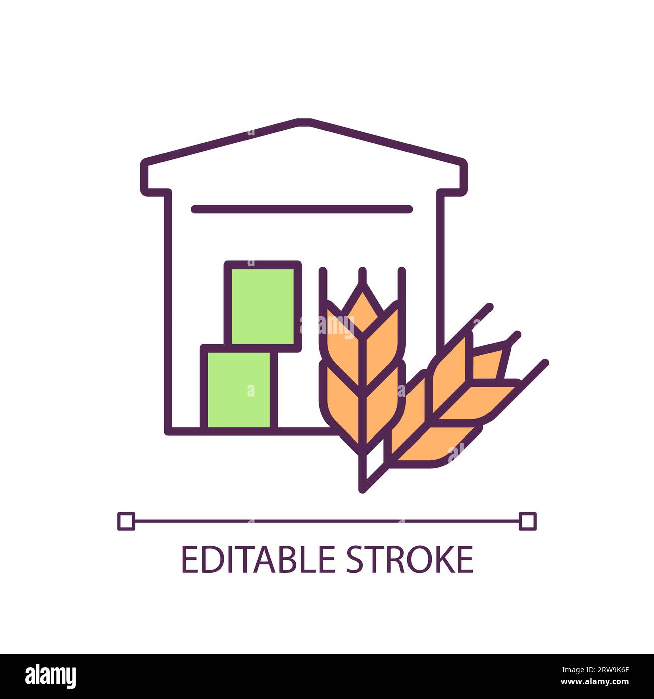 Icône de couleur RVB de stockage de grain Illustration de Vecteur