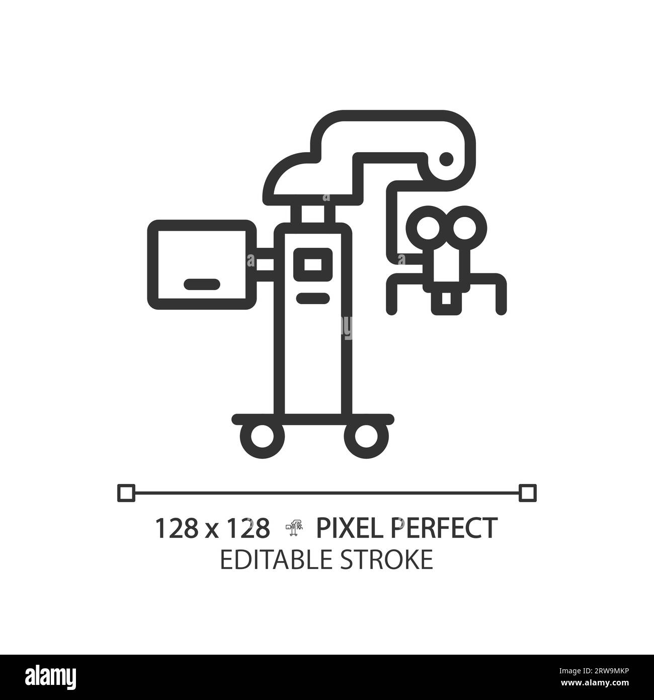 Icône linéaire pixel Perfect pour microscope chirurgical Illustration de Vecteur