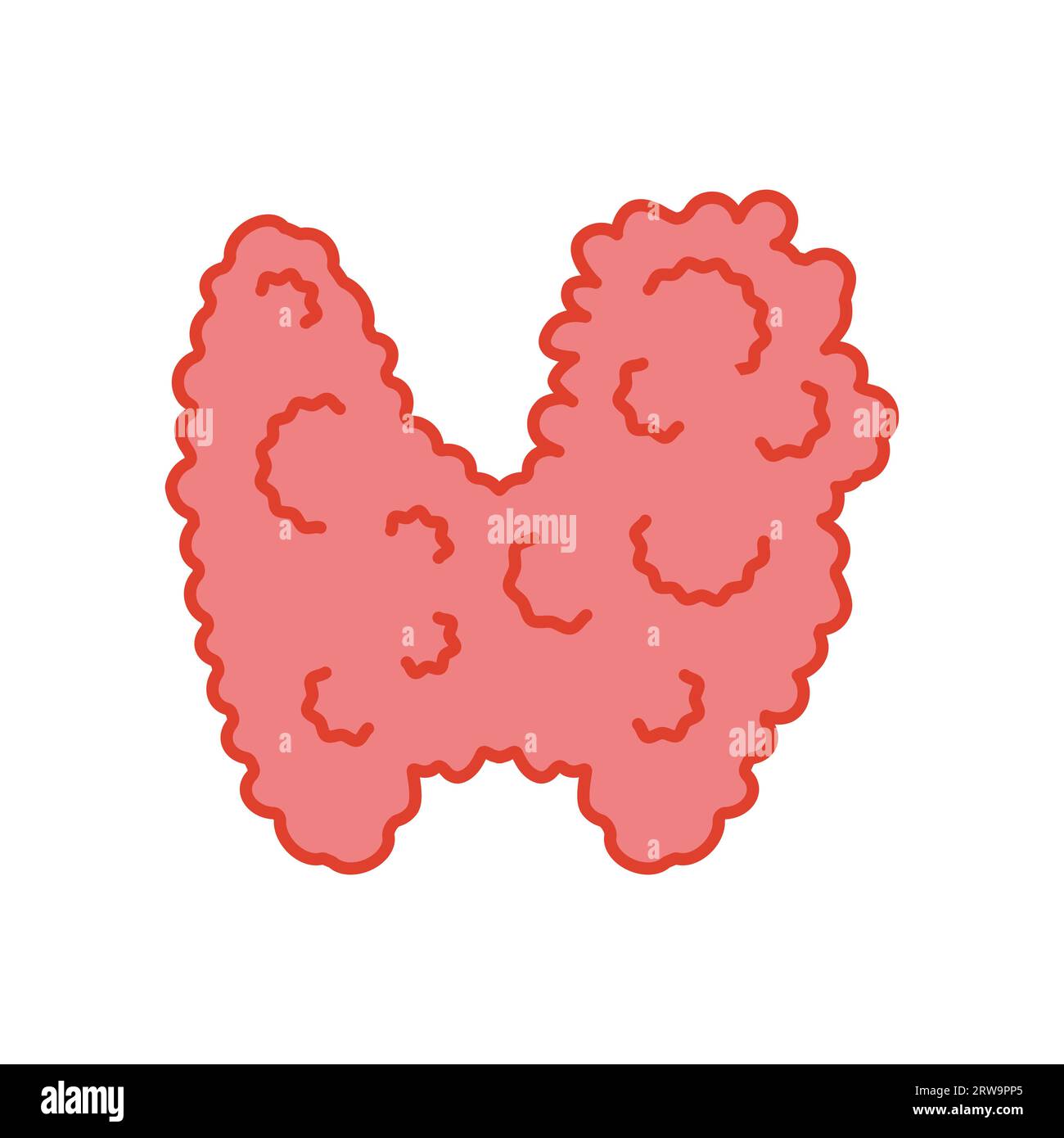 Glande thyroïde avec contour de l'organe du corps goitre Illustration de Vecteur