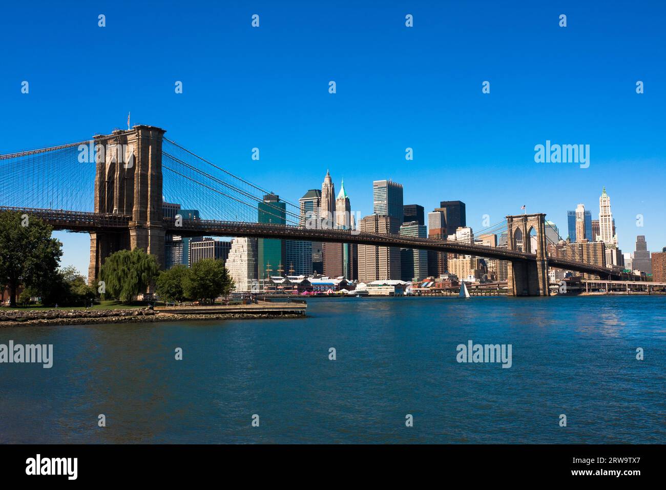 Pont de Brooklyn et Manhattan, New York City Banque D'Images