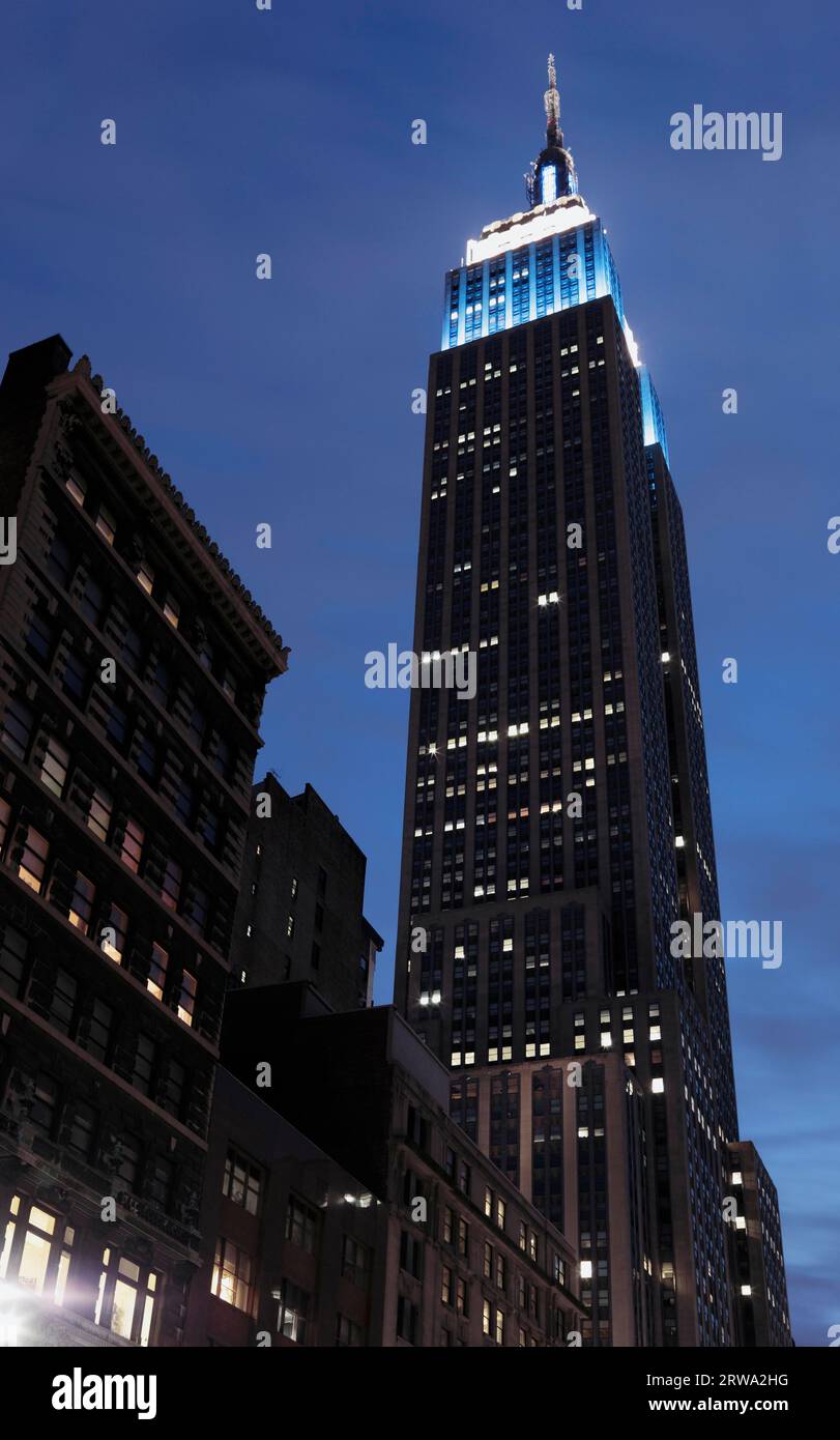 Empire State Building de nuit. New York City, USA Banque D'Images