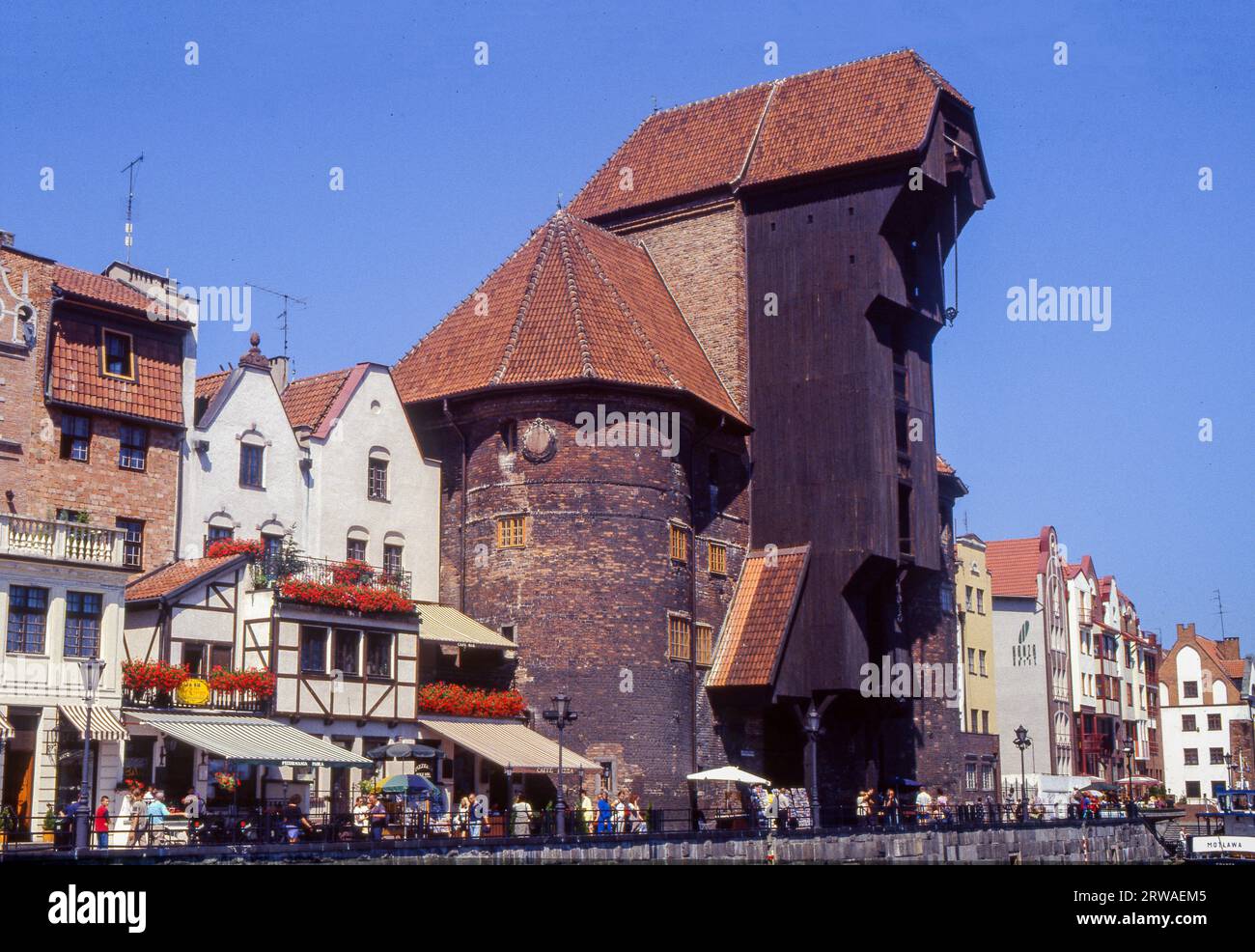 Gdansk, la Zuraw - la plus grande grue médiévale d'Europe située dans la vieille ville Banque D'Images