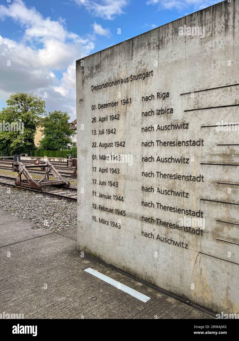 Mémorial de l'Holocauste, Deportationen Aus Stuttgart, Allemagne Banque D'Images