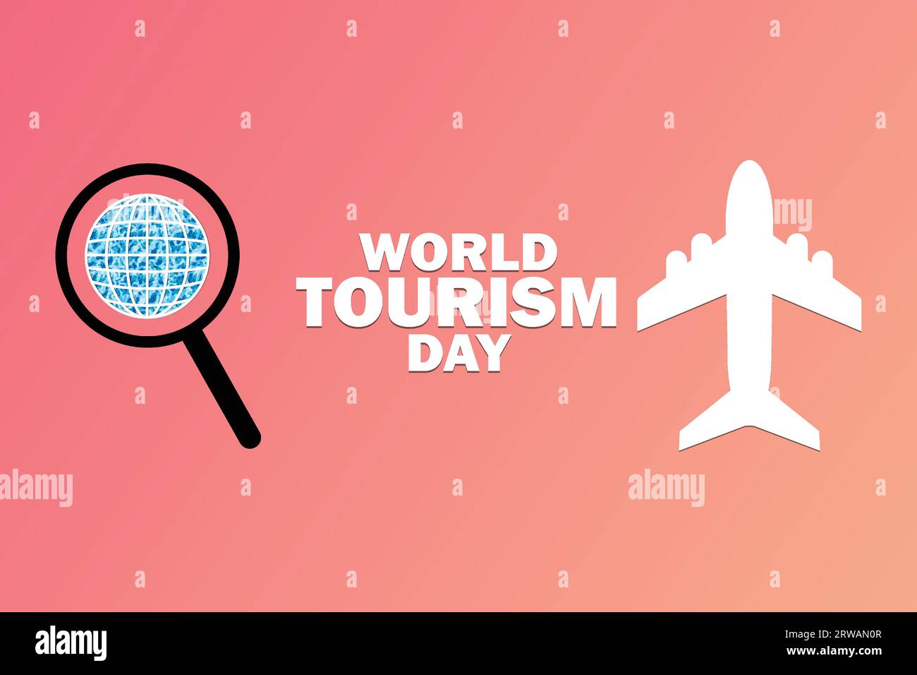 Journée mondiale du tourisme. Concept de vacances. Modèle pour arrière-plan, bannière, carte, affiche avec inscription de texte. Illustration vectorielle Illustration de Vecteur