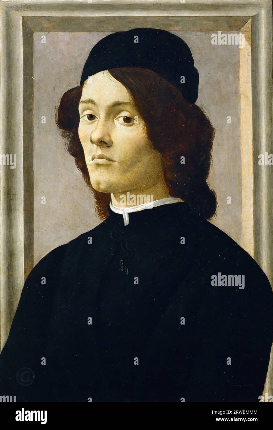 Sandro Botticelli (1444 ou 1445-1510) -- Portrait d'un jeune homme 1490e, 57х39 Banque D'Images