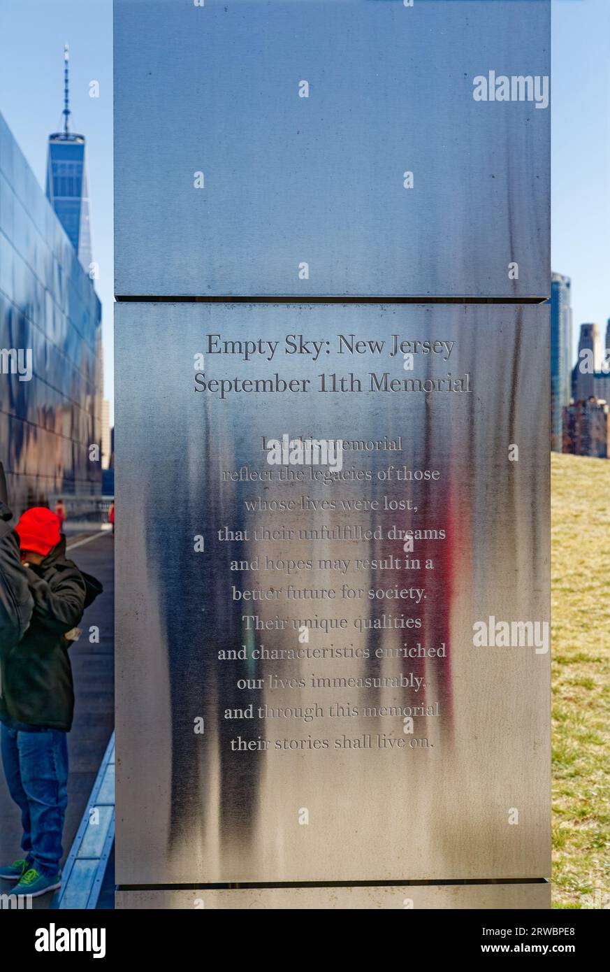 Empty Sky est le mémorial officiel du New Jersey aux 749 New Jerseyans tués dans les attentats du 11 septembre et l'attentat à la bombe du World Trade Center de 1993. Banque D'Images