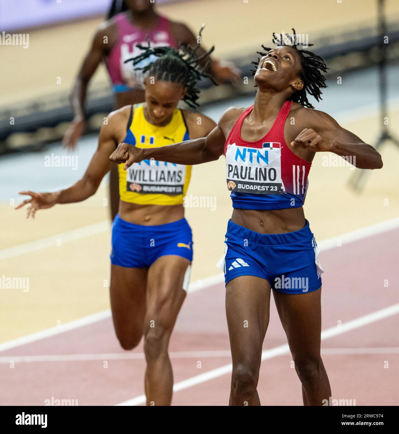 Marileidy Paulino, de la République dominicaine, concourant dans la finale du 400m féminin le cinquième jour des Championnats du monde d'athlétisme au National Athleti Banque D'Images