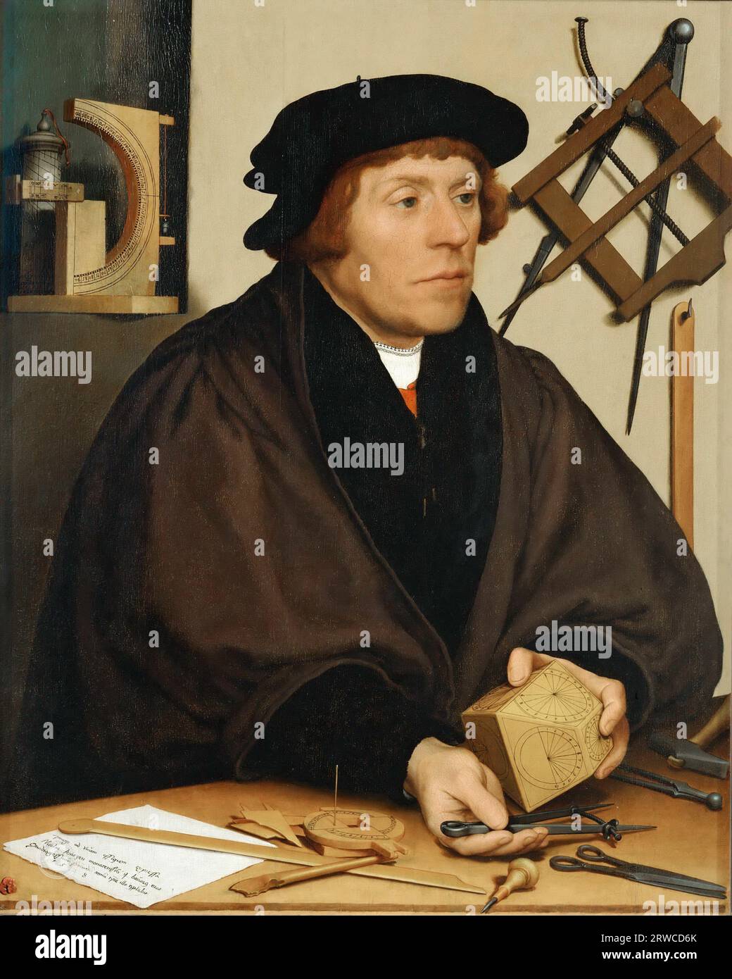 Hans Holbein le Jeune (1497 ou 1498-1543) - Nicolas Kratzer (1487-1550), astronome du roi Henri VIII d'Angleterre 1528, Banque D'Images