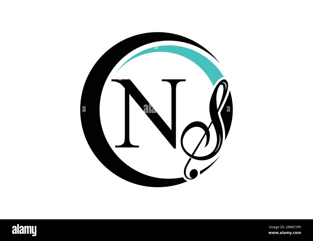 Lettre initiale N avec une note musicale logo. Symbole de signe musical. Emblème de police. Modèle de conception de logo vecteur moderne Illustration de Vecteur
