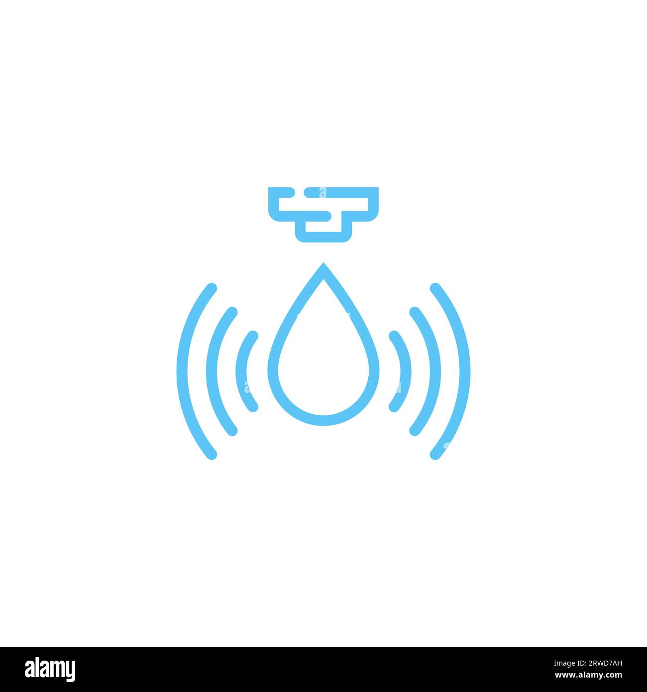 Icône vecteur du capteur d'eau. Illustration isolée du logo du capteur de contrôle de chute de débit d'eau. Illustration de Vecteur