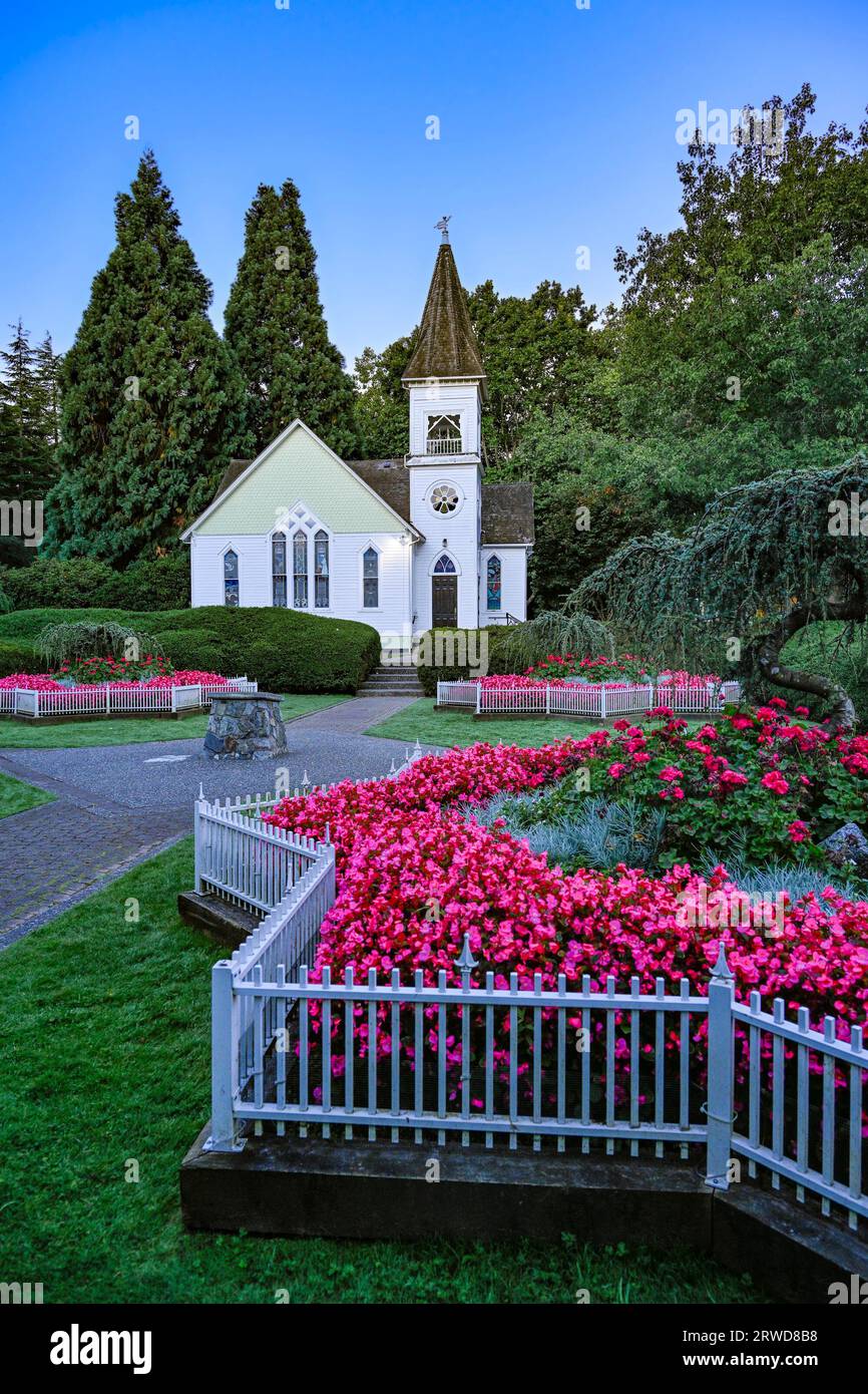 Chapelle Minoru, église, parc Minoru, Richmond, Colombie-Britannique, Canada Banque D'Images