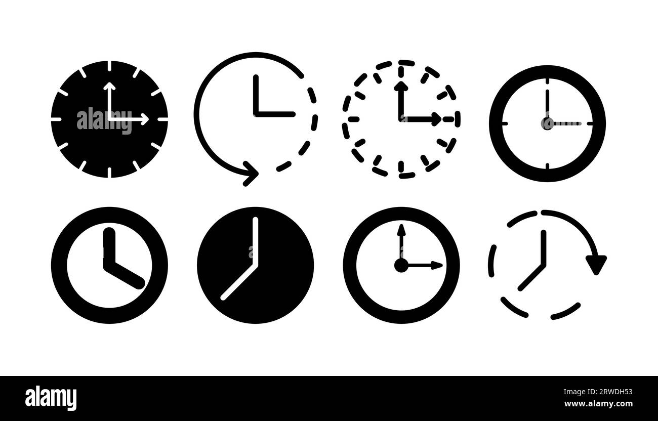 Icône horloge. Vecteur de l'icône de temps. Icône d'horloge dans un style plat tendance isolé Illustration de Vecteur