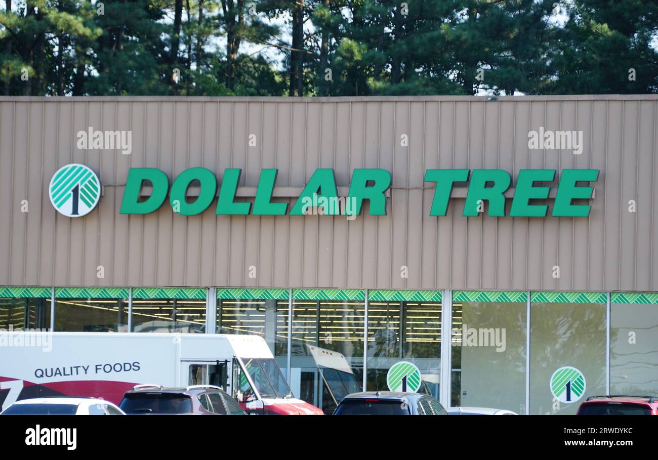 New Castle, Delaware, États-Unis - 2 septembre 2023 - le signe avant du magasin Dollar Tree Banque D'Images