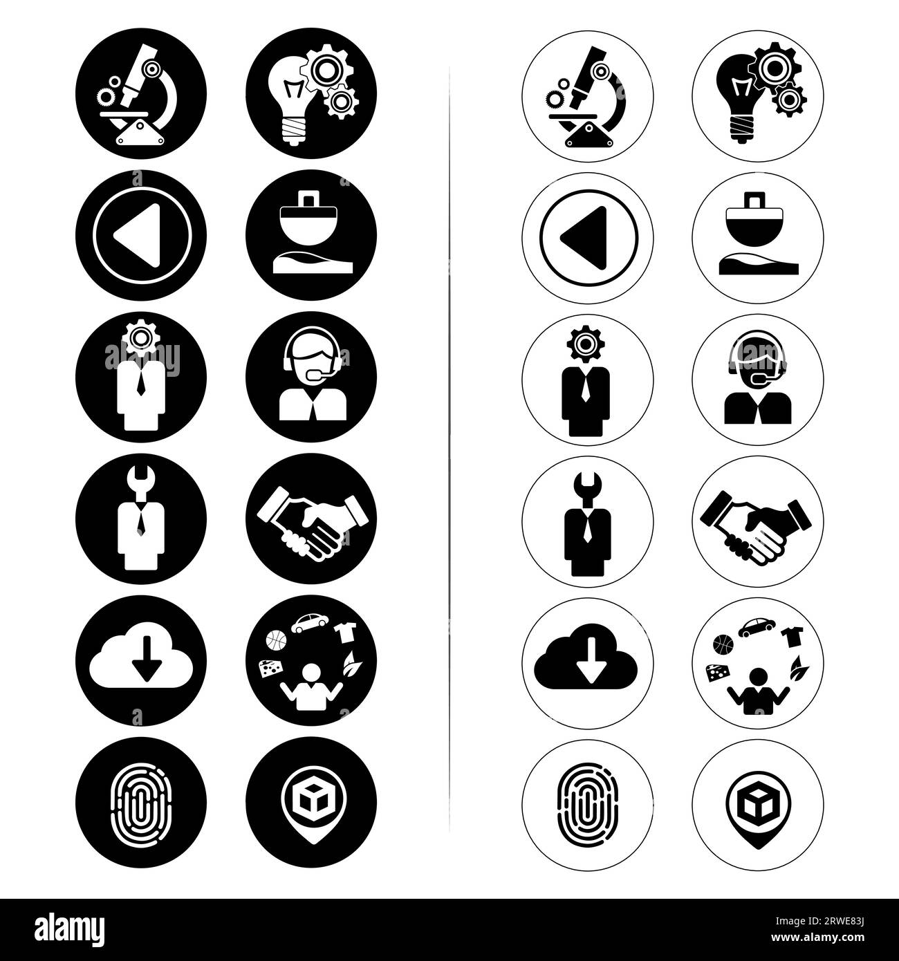 Icônes de l’entreprise Illustration de Vecteur