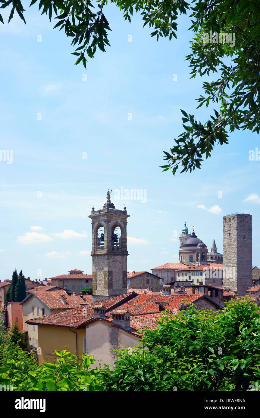 Bergamo Citta Alta paysages de la vieille ville. Bergame, Lombardie, Italie Banque D'Images