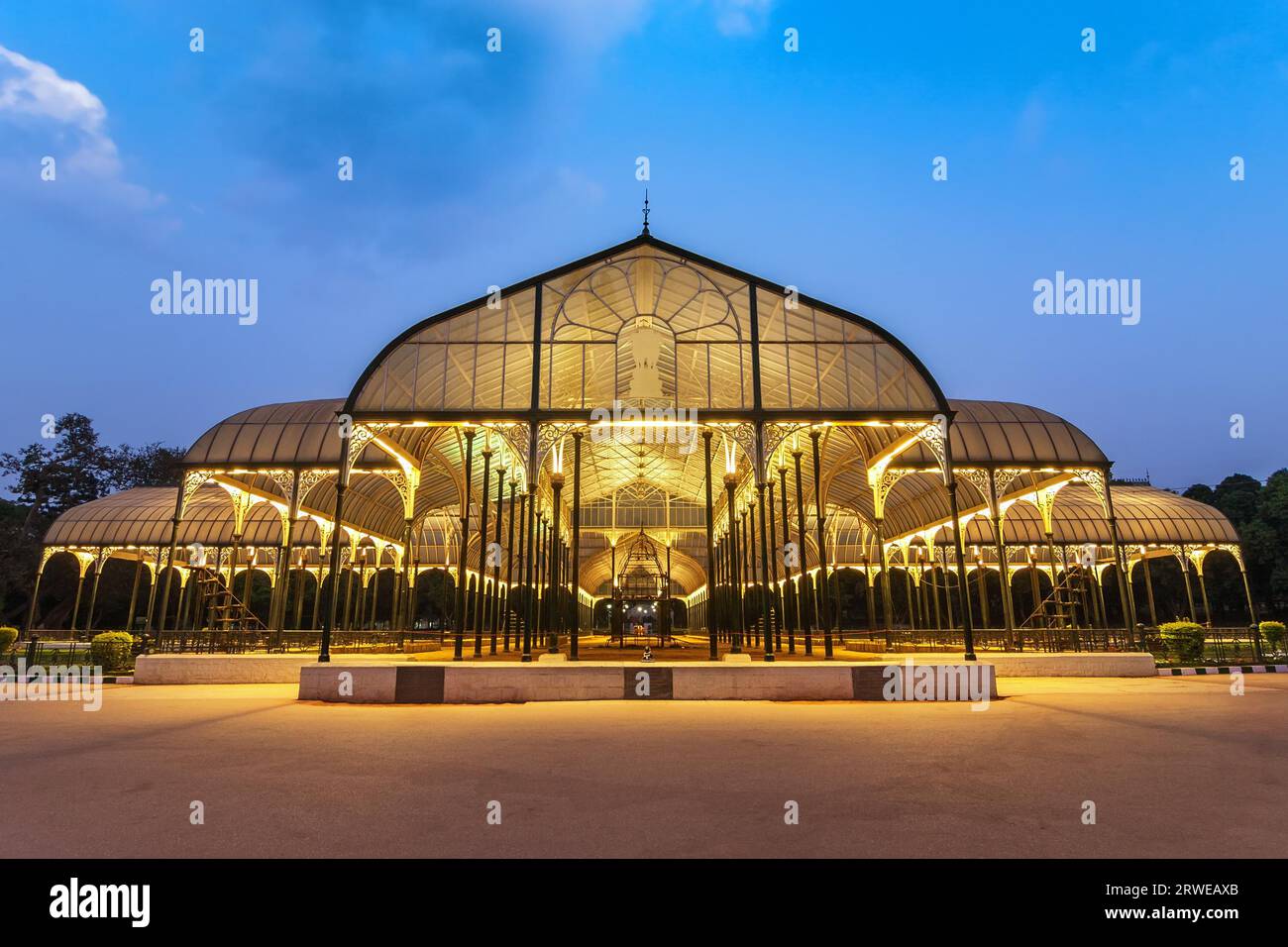 Jardin Botanique Lalbagh Bangalore la nuit, Bangalore, Inde Banque D'Images