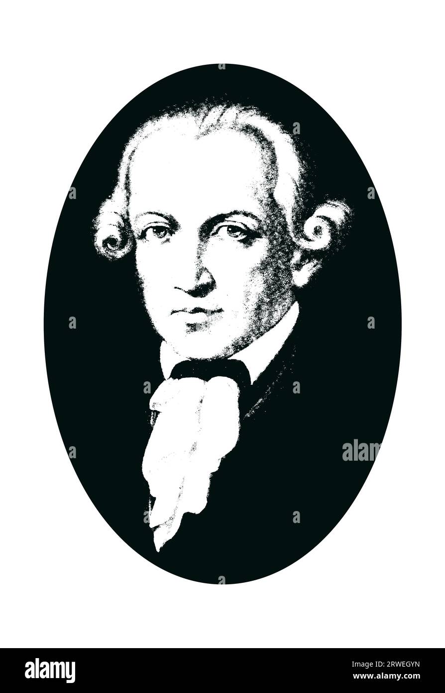Emmanuel Kant, philosophe allemand - Portrait vintage Banque D'Images