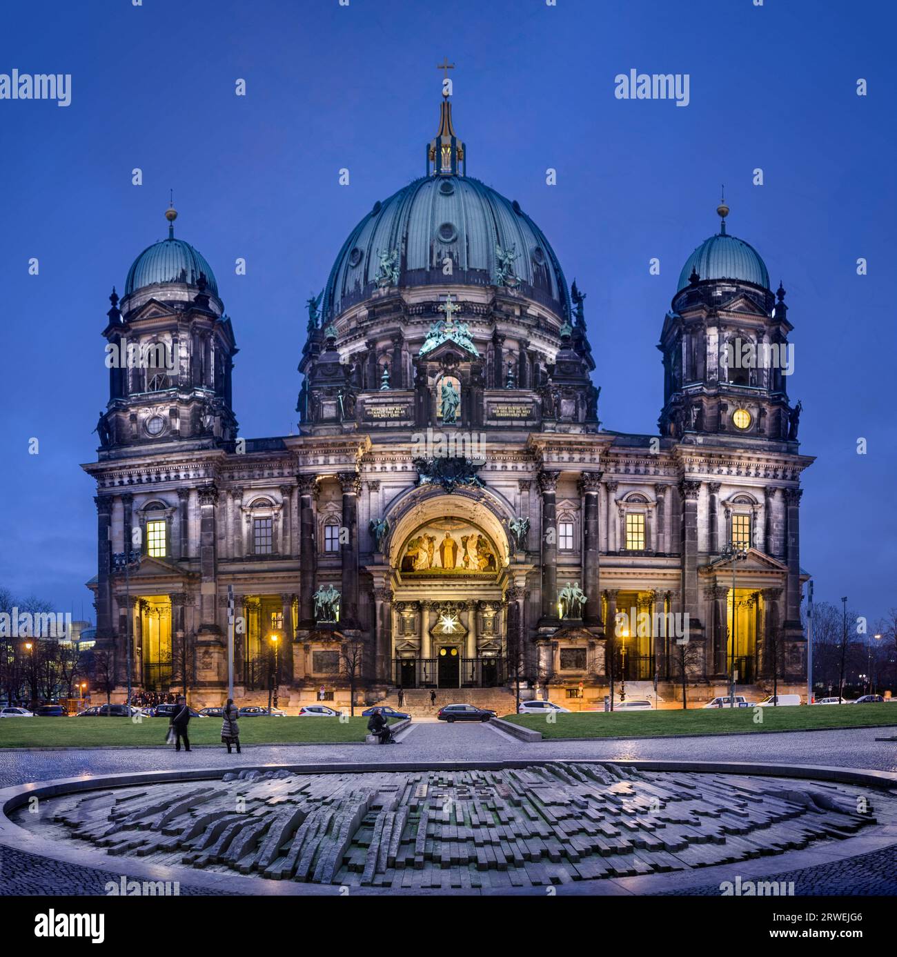 Cathédrale de Berlin à l'aube, Allemagne Banque D'Images