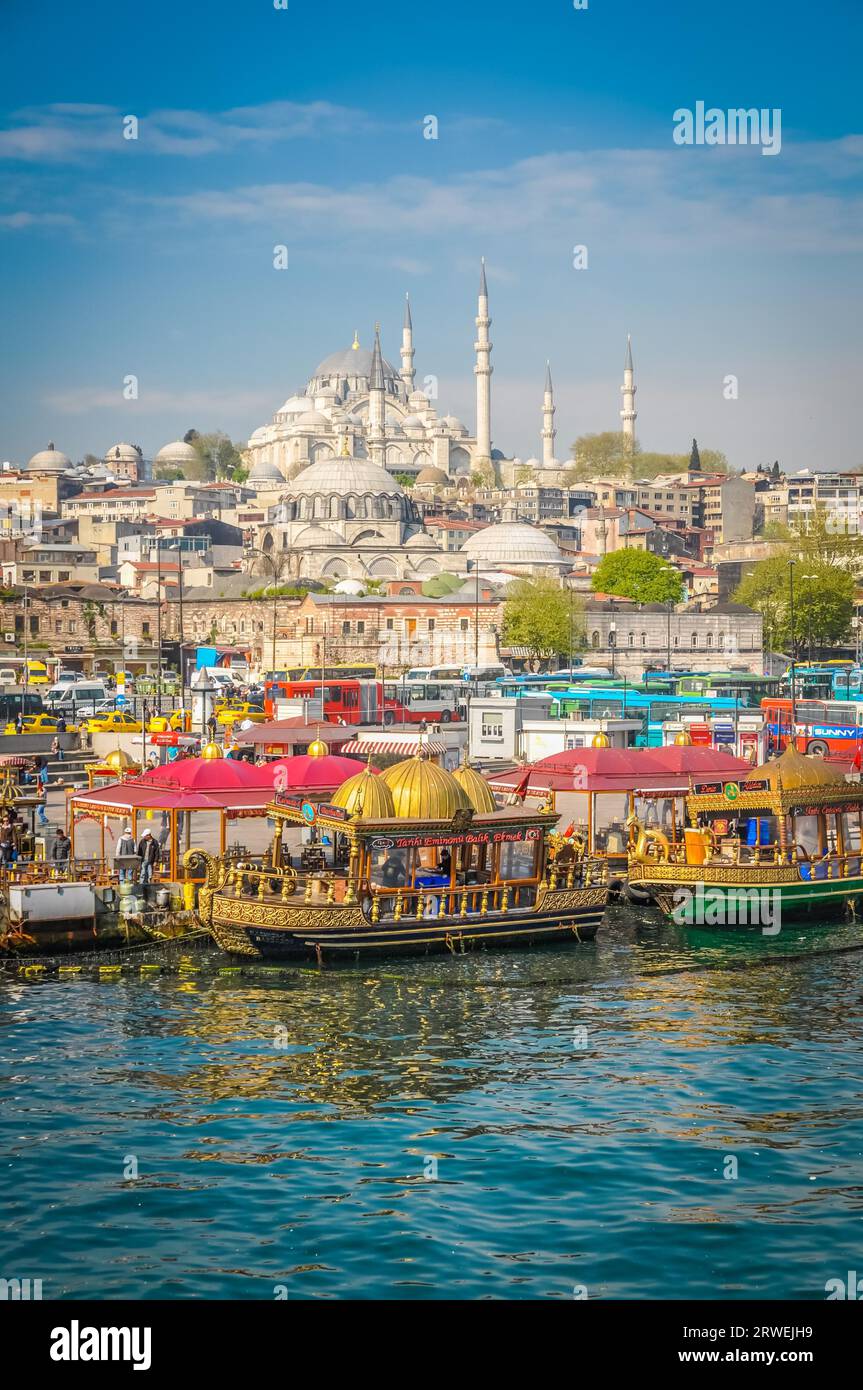 Photo de la ville bondée d'Istanbul avec l'architecture typique de ses buldings en Turquie Banque D'Images