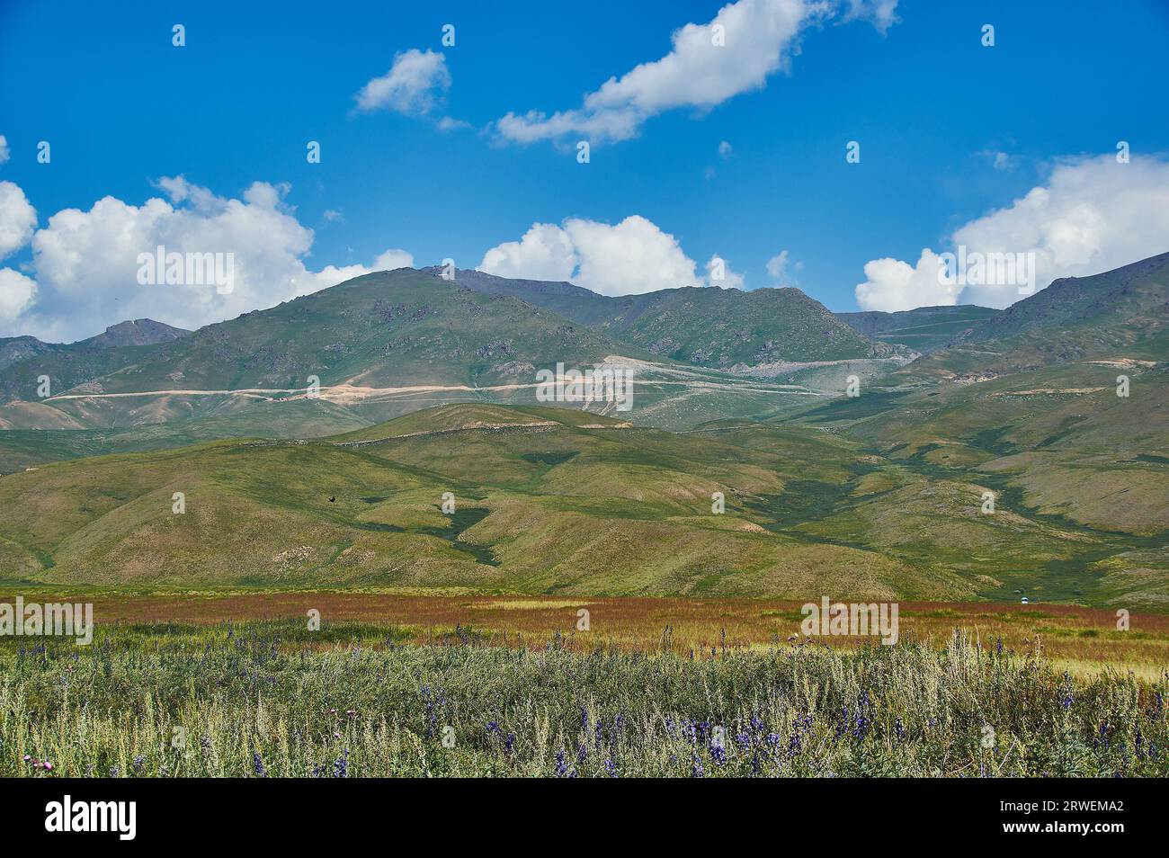 Vallée Suusamyr , Paysage de montagne. Le Kirghizistan. Banque D'Images