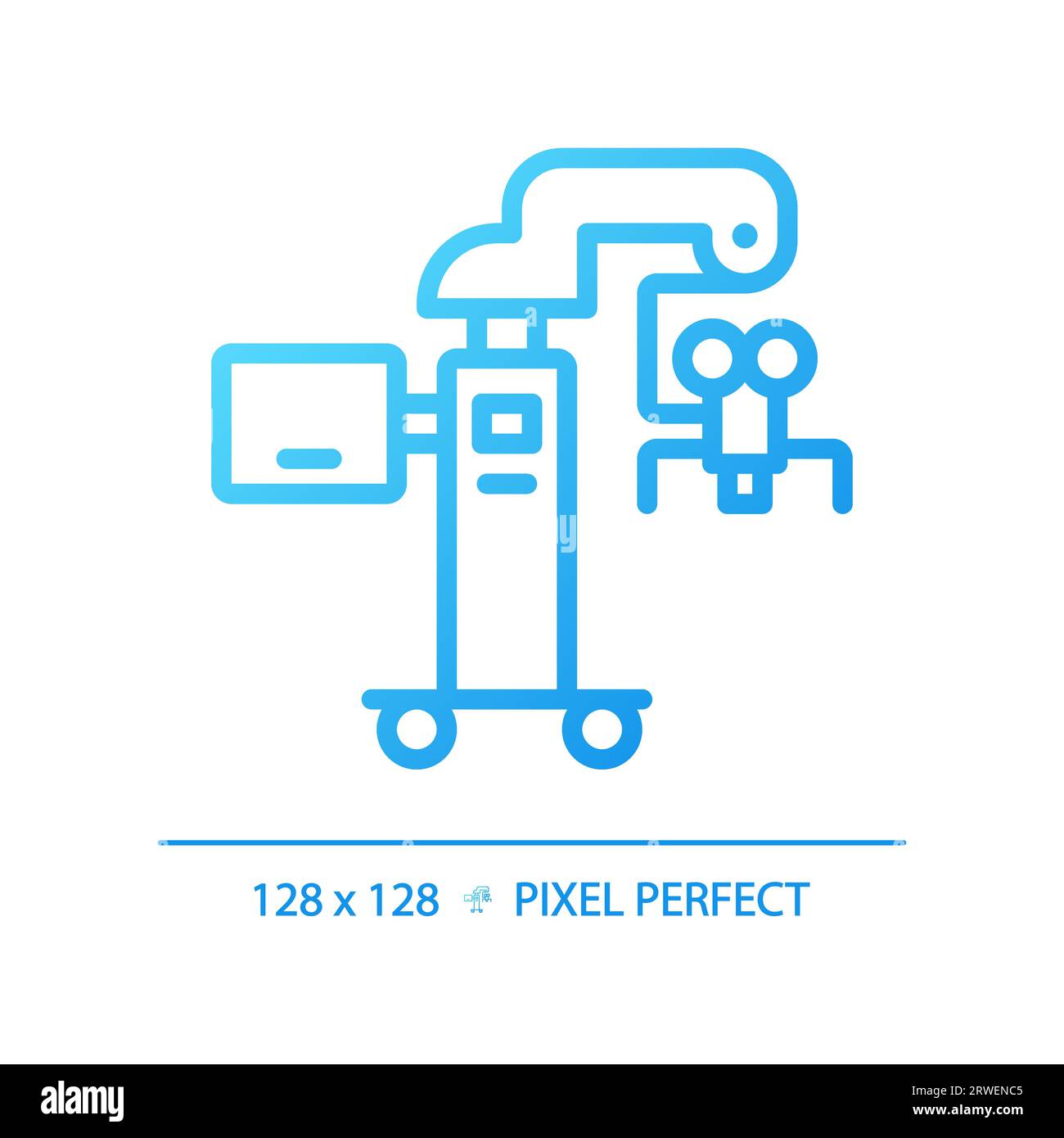 Icône de vecteur linéaire à gradient pixel parfait pour microscope chirurgical Illustration de Vecteur