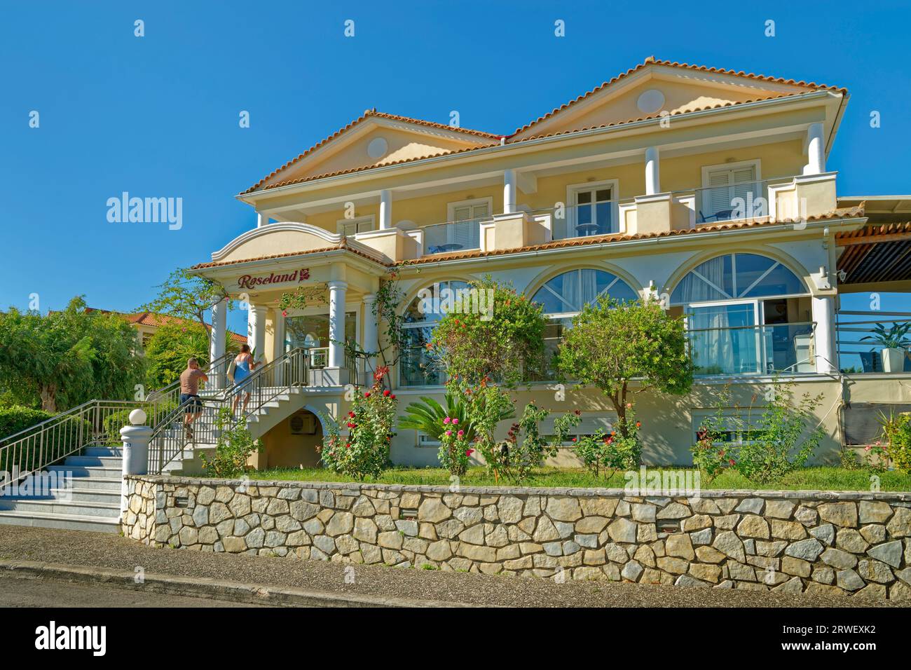 L'hôtel Roseland à Kalamaki sur l'île de Zakynthos (aka Zante), Grèce. Banque D'Images