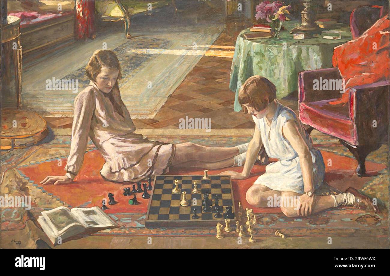 John Lavery - les joueurs d'échecs - 1929 Banque D'Images