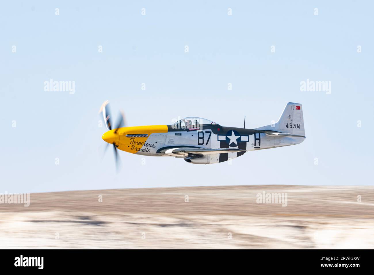 North American P-51 MUSTANG Ferocious Frankie Display SHG AIRSHOW 2023 Banque D'Images