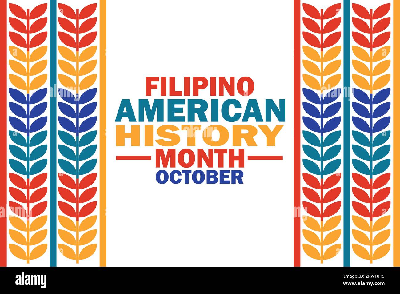 Filipino American History Month octobre Illustration vectorielle. Concept de vacances. Modèle pour arrière-plan, bannière, carte, affiche avec inscription de texte. Illustration de Vecteur