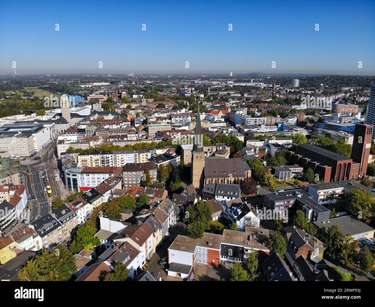 Muelheim an der Ruhr, Allemagne. Vue aérienne sur la ville. Banque D'Images