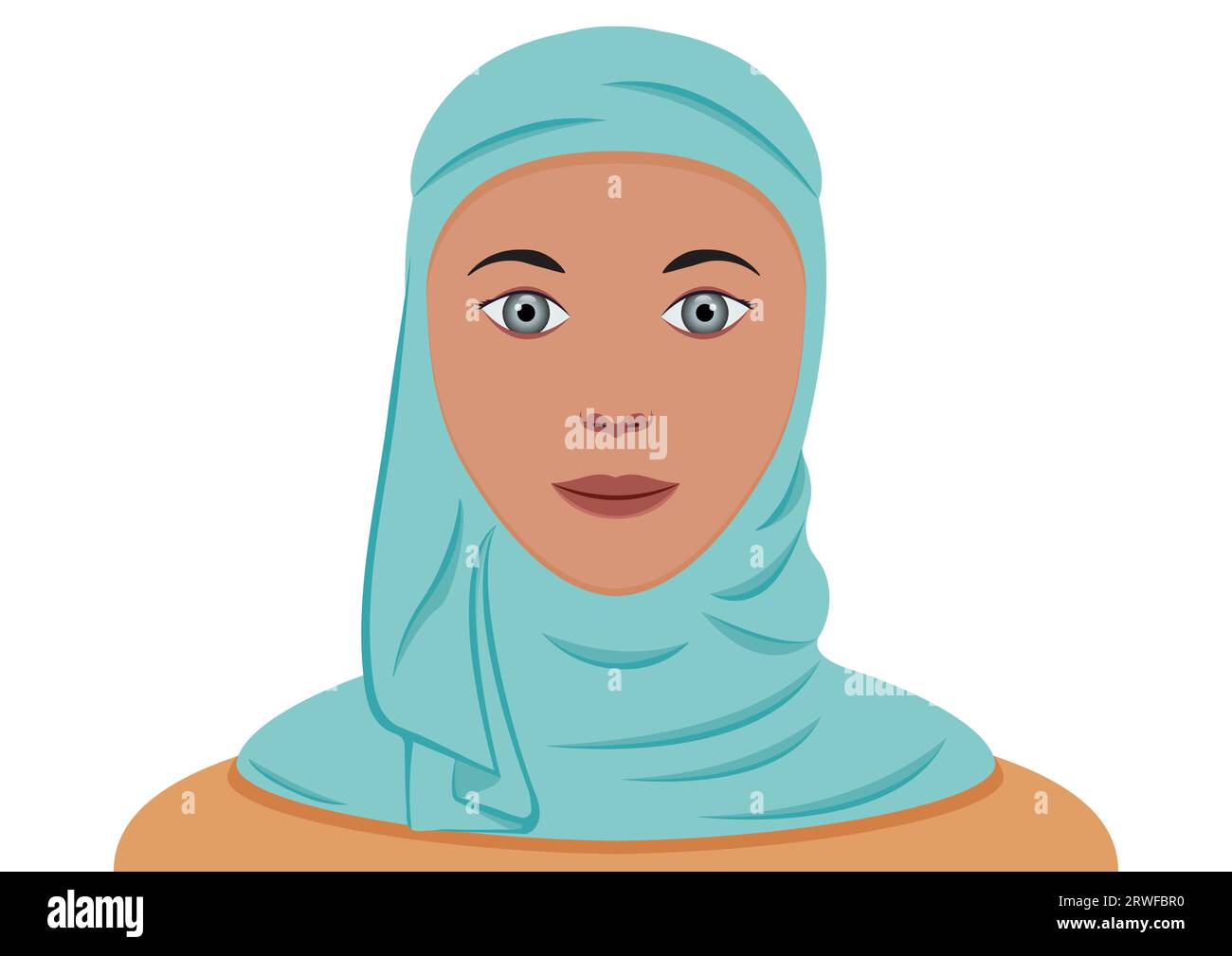 Illustration de vecteur de personnage féminin musulman isolé sur fond blanc Illustration de Vecteur